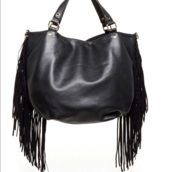Deux Lux Handbags - Deux Lux Fringe Black Boho Tote Bag